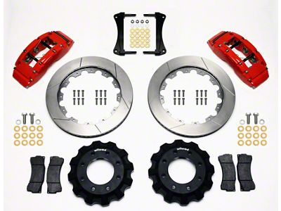 Wilwood TC6R Front Big Brake Kit with Slotted Rotors; Red Calipers (99-18 Silverado 1500)