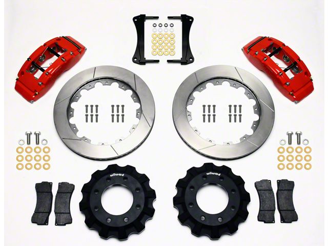 Wilwood TC6R Front Big Brake Kit with Slotted Rotors; Red Calipers (99-18 Silverado 1500)