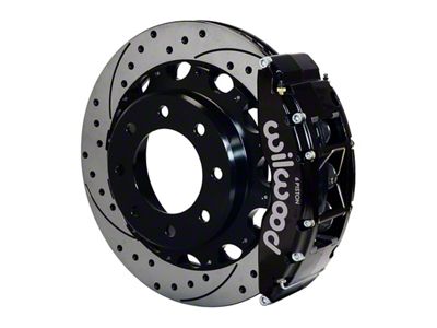Wilwood TC6R Rear Big Brake Kit with 16-Inch Drilled and Slotted Rotors; Black Calipers (07-10 Silverado 2500 HD)