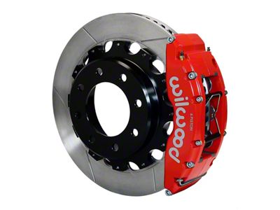 Wilwood TC6R Rear Big Brake Kit with 16-Inch Slotted Rotors; Red Calipers (07-10 Silverado 2500 HD)