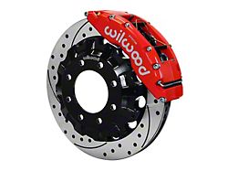 Wilwood TC6R Front Big Brake Kit with 16-Inch Drilled and Slotted Rotors; Red Calipers (07-10 Silverado 3500 HD)