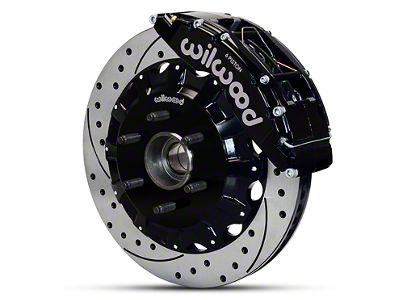 Wilwood TC6R 6-Lug Front Big Brake Kit with Drilled and Slotted Rotors; Black Calipers (04-08 2WD F-150)
