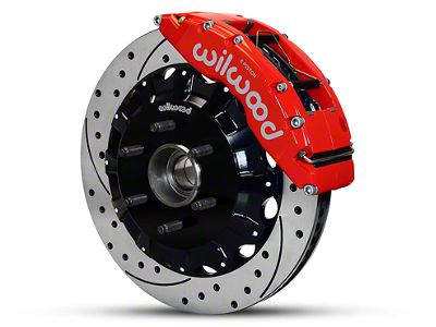 Wilwood TC6R 6-Lug Front Big Brake Kit with Drilled and Slotted Rotors; Red Calipers (04-08 2WD F-150)