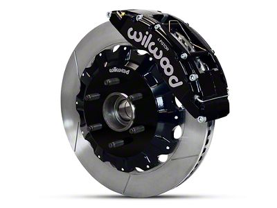 Wilwood TC6R 6-Lug Front Big Brake Kit with Slotted Rotors; Black Calipers (04-08 2WD F-150)