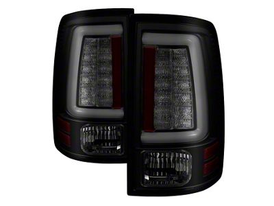 Sequential LED Tail Lights; Gloss Black Housing; Clear Lens (09-18 RAM 1500 w/ Factory Halogen Tail Lights)