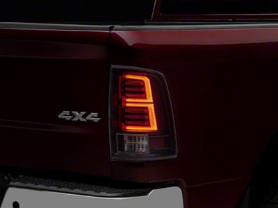 Sequential LED Tail Lights; Gloss Black Housing; Clear Lens (10-18 RAM 2500 w/ Factory Halogen Tail Lights)