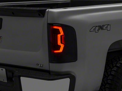 LED Tail Lights; Black Housing; Smoked Lens (07-14 Silverado 2500 HD)