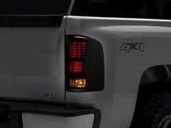 LED Tail Lights; Black Housing; Smoked Lens (07-14 Silverado 2500 HD)