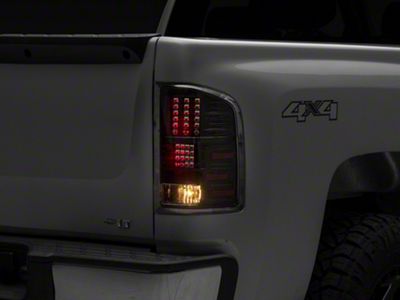 LED Tail Lights; Gloss Black Housing; Clear Lens (07-14 Silverado 2500 HD)