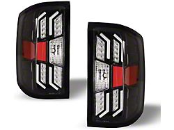 LED Tail Lights; Gloss Black Housing; Clear Lens (15-19 Silverado 2500 HD)