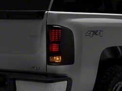 LED Tail Lights; Black Housing; Smoked Lens (07-14 Silverado 3500 HD)