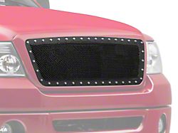 RedRock Wire Mesh Upper Grille Insert with Frame and Rivets; Black (04-08 F-150)