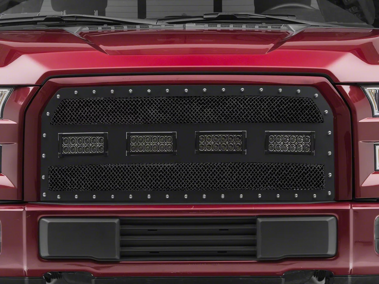 RedRock F-150 Wire Mesh Upper Grille Insert with Frame, Rivets and 