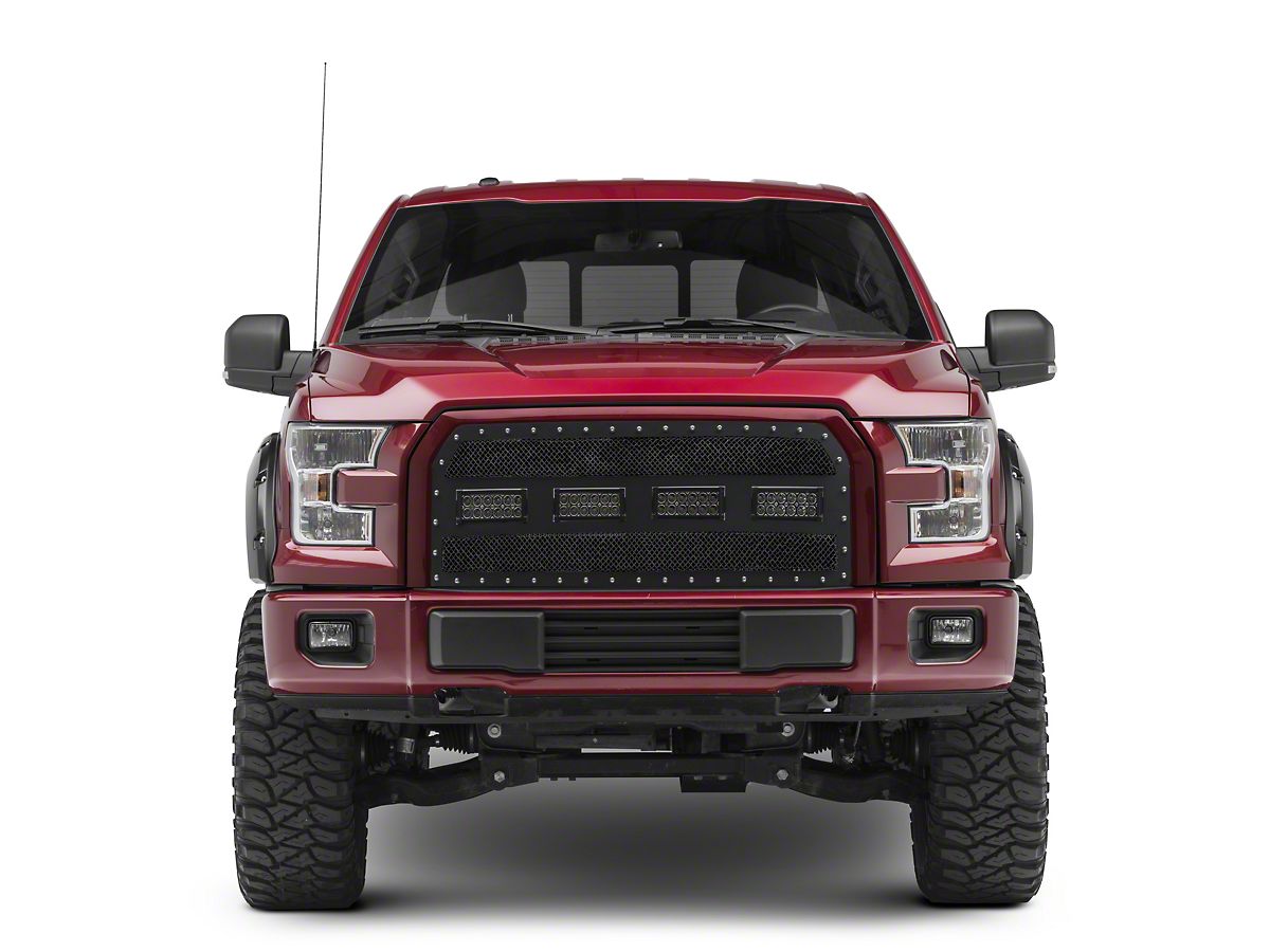 RedRock F-150 Wire Mesh Upper Grille Insert with Frame, Rivets and 