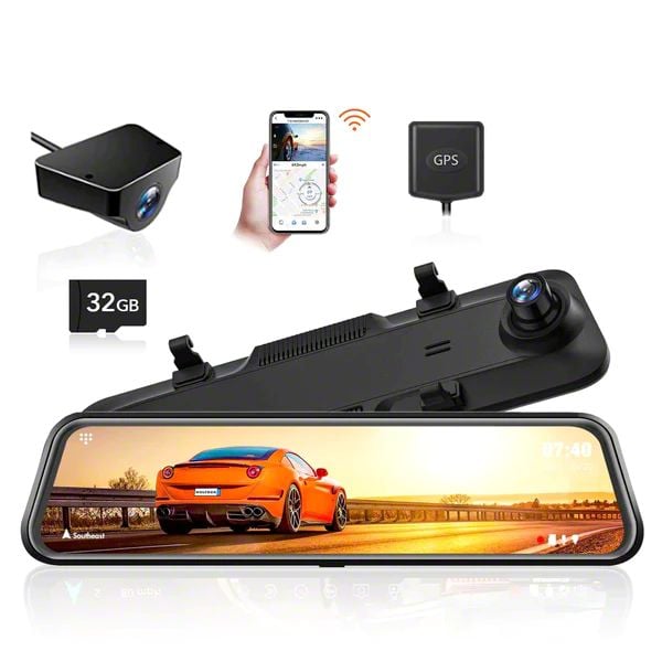 WOLFBOX F150 WiFi Rear View Mirror Dash Cam G840H (Universal; Some