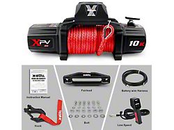X-Bull XPV Series 10,000 lb. Winch with Synthetic Rope (Universal; Some Adaptation May Be Required)
