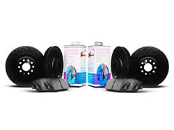 Xbrakes Xi Series 8-Lug Brake Rotor and Pad Kit; Front and Rear; Black (13-25 4WD F-250 Super Duty)