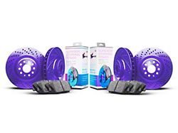 Xbrakes Xi Series 8-Lug Brake Rotor and Pad Kit; Front and Rear; Purple (13-26 4WD F-250 Super Duty)