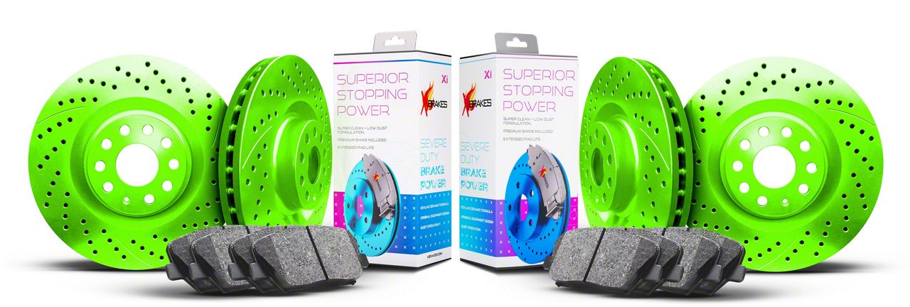 Xbrakes RAM 1500 Xi Series 5-Lug Brake Rotor and Pad Kit; Front