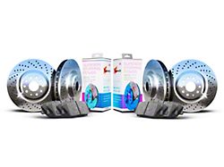 Xbrakes Xi Series 6-Lug Brake Rotor and Pad Kit; Front and Rear; Chrome (19-25 RAM 1500, Excluding RHO & TRX)