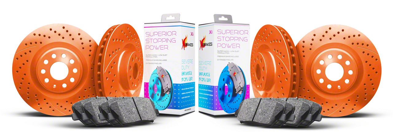Xbrakes Ranger Xi Series 6-Lug Brake Rotor and Pad Kit; Front and