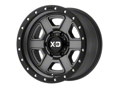 XD Fusion Off-Road Satin Gray with Satin Black Lip 8-Lug Wheel; 18x9; 0mm Offset (01-06 Sierra 2500 HD)