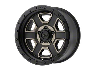 XD Fusion Off-Road Satin Black Machined with Dark Tint Clear Coat 8-Lug Wheel; 18x9; 0mm Offset (01-06 Silverado 3500 HD SRW)