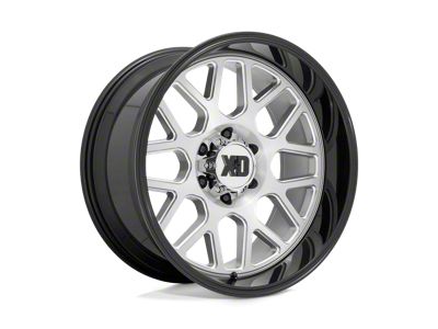 XD Grenade II Brushed Milled with Gloss Black Lip 8-Lug Wheel; 20x9; 0mm Offset (01-06 Silverado 3500 HD SRW)