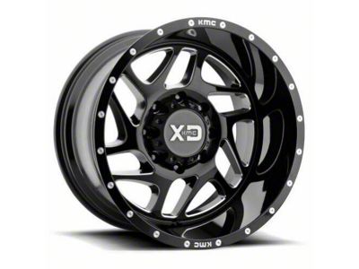 XD Fury Gloss Black Milled 5-Lug Wheel; 20x12; -44mm Offset (02-08 RAM 1500, Excluding Mega Cab)