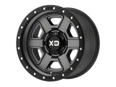 XD Fusion Off-Road Satin Gray with Satin Black Lip 8-Lug Wheel; 18x9; 0mm Offset (06-08 RAM 1500 Mega Cab)