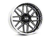 XD Grenade Gloss Black Milled with Chrome Lip 5-Lug Wheel; 22x12; -44mm Offset (02-08 RAM 1500, Excluding Mega Cab)