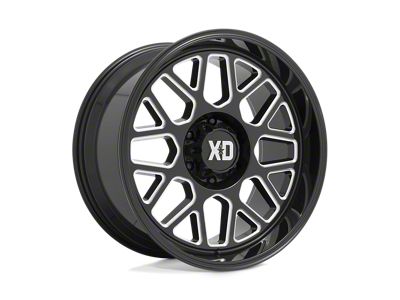 XD Grenade II Gloss Black Milled 8-Lug Wheel; 20x9; 0mm Offset (06-08 RAM 1500 Mega Cab)