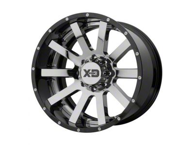 XD Heist Chrome Center with Gloss Black Milled Lip 5-Lug Wheel; 20x12; -44mm Offset (02-08 RAM 1500, Excluding Mega Cab)