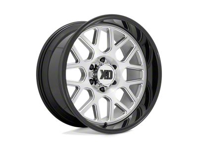 XD Grenade 2 Brushed Milled with Gloss Black Lip 8-Lug Wheel; 22x10; -18mm Offset (03-09 RAM 2500)