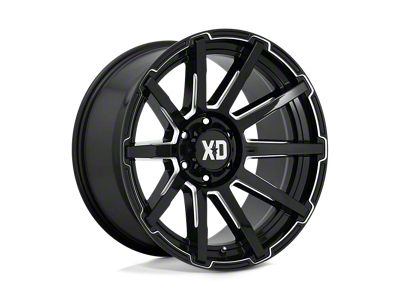XD Outbreak Gloss Black Milled 8-Lug Wheel; 18x9; 12mm Offset (03-09 RAM 3500 SRW)