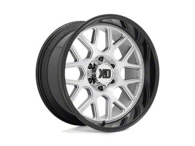 XD Grenade II Brushed Milled with Gloss Black Lip 8-Lug Wheel; 20x9; 0mm Offset (11-14 Sierra 2500 HD)