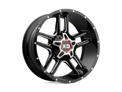 XD Clamp Gloss Black Milled 6-Lug Wheel; 20x9; 18mm Offset (07-13 Silverado 1500)