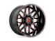 XD Grenade Satin Black Milled with Red Clear Coat 6-Lug Wheel; 20x12; -44mm Offset (07-13 Silverado 1500)
