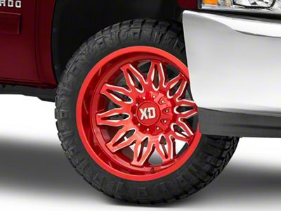 XD Gunner Candy Red Milled 6-Lug Wheel; 22x10; -18mm Offset (07-13 Silverado 1500)
