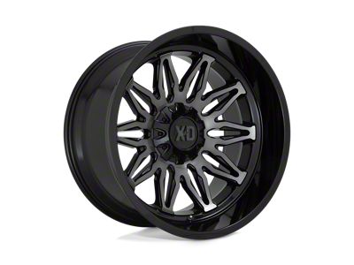 XD Gunner Gloss Black Machined with Gray Tint 6-Lug Wheel; 22x12; -44mm Offset (07-13 Silverado 1500)