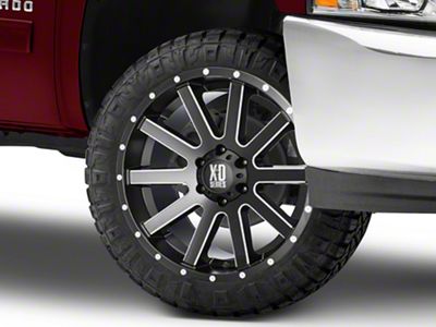 XD Heist Satin Black Milled 6-Lug Wheel; 22x9.5; 15mm Offset (07-13 Silverado 1500)