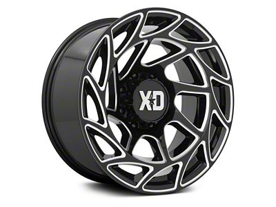 XD Onslaught Gloss Black Milled 6-Lug Wheel; 22x12; -44mm Offset (07-13 Silverado 1500)