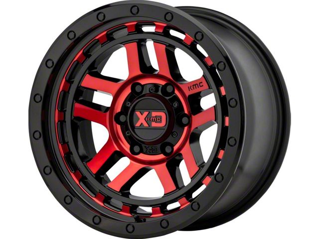 XD Recon Gloss Black Machined with Red Tint 6-Lug Wheel; 17x9; -12mm Offset (07-13 Silverado 1500)