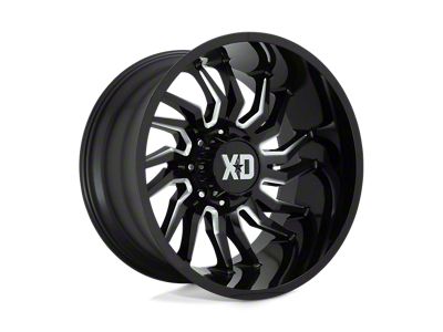 XD Tension Gloss Black Milled 8-Lug Wheel; 20x10; -18mm Offset (11-14 Silverado 2500 HD)