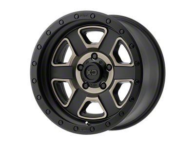 XD Fusion Off-Road Satin Black Machined with Dark Tint Clear Coat 8-Lug Wheel; 18x9; 0mm Offset (07-10 Silverado 3500 HD SRW)