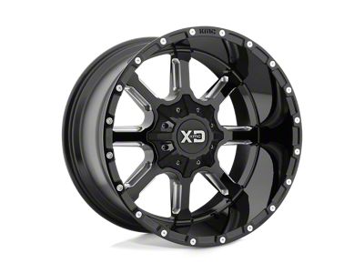 XD Mammoth Gloss Black Milled 8-Lug Wheel; 20x9; 0mm Offset (11-14 Silverado 3500 HD SRW)