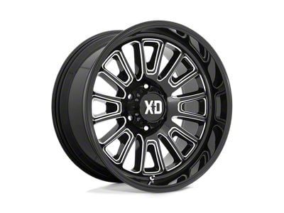 XD Rover Gloss Black Milled 8-Lug Wheel; 24x12; -44mm Offset (11-14 Silverado 3500 HD SRW)