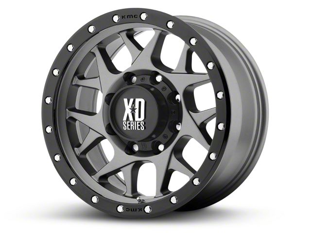 XD Bully Matte Gray with Black Ring 6-Lug Wheel; 18x9; 18mm Offset (07-14 Tahoe)