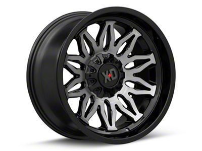 XD Gunner Gloss Black Machined with Gray Tint 6-Lug Wheel; 22x10; -18mm Offset (07-14 Tahoe)