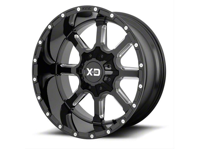 XD Mammoth Gloss Black Milled 6-Lug Wheel; 24x14; -76mm Offset (07-14 Tahoe)